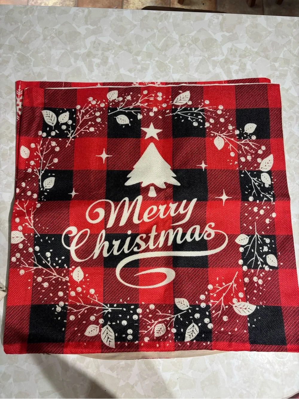 4 Festive Red Buffalo Plaid Christmas Pillow Covers (Covers Only)